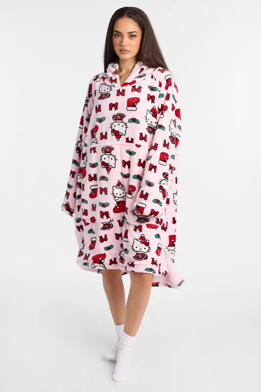 Hello Kitty Stocking Printed Oversized Blanket Hoodie sold by Bluenotes