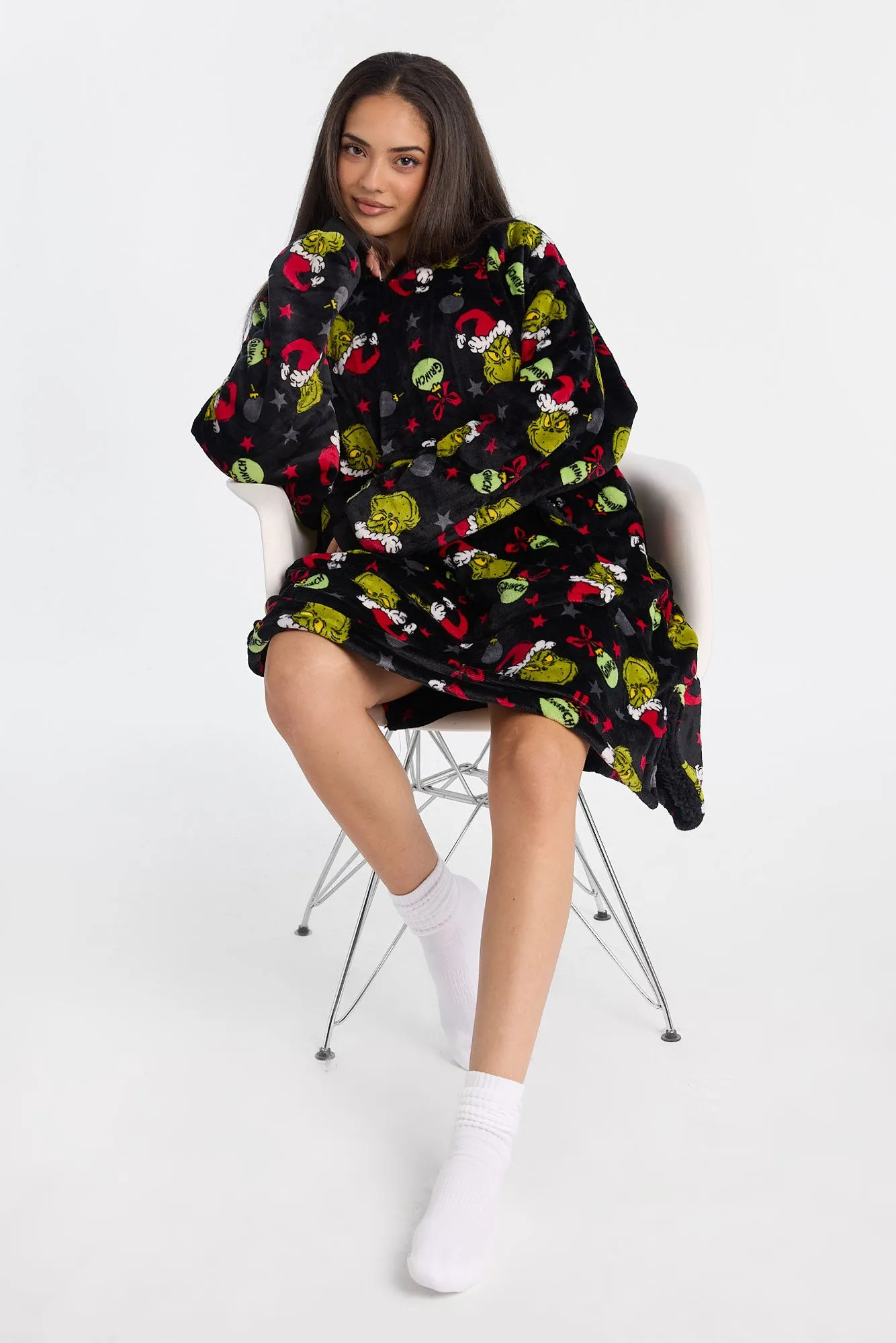 The Grinch Ornaments Printed Oversized Blanket Hoodie sold by Bluenotes product image thumbnail 5