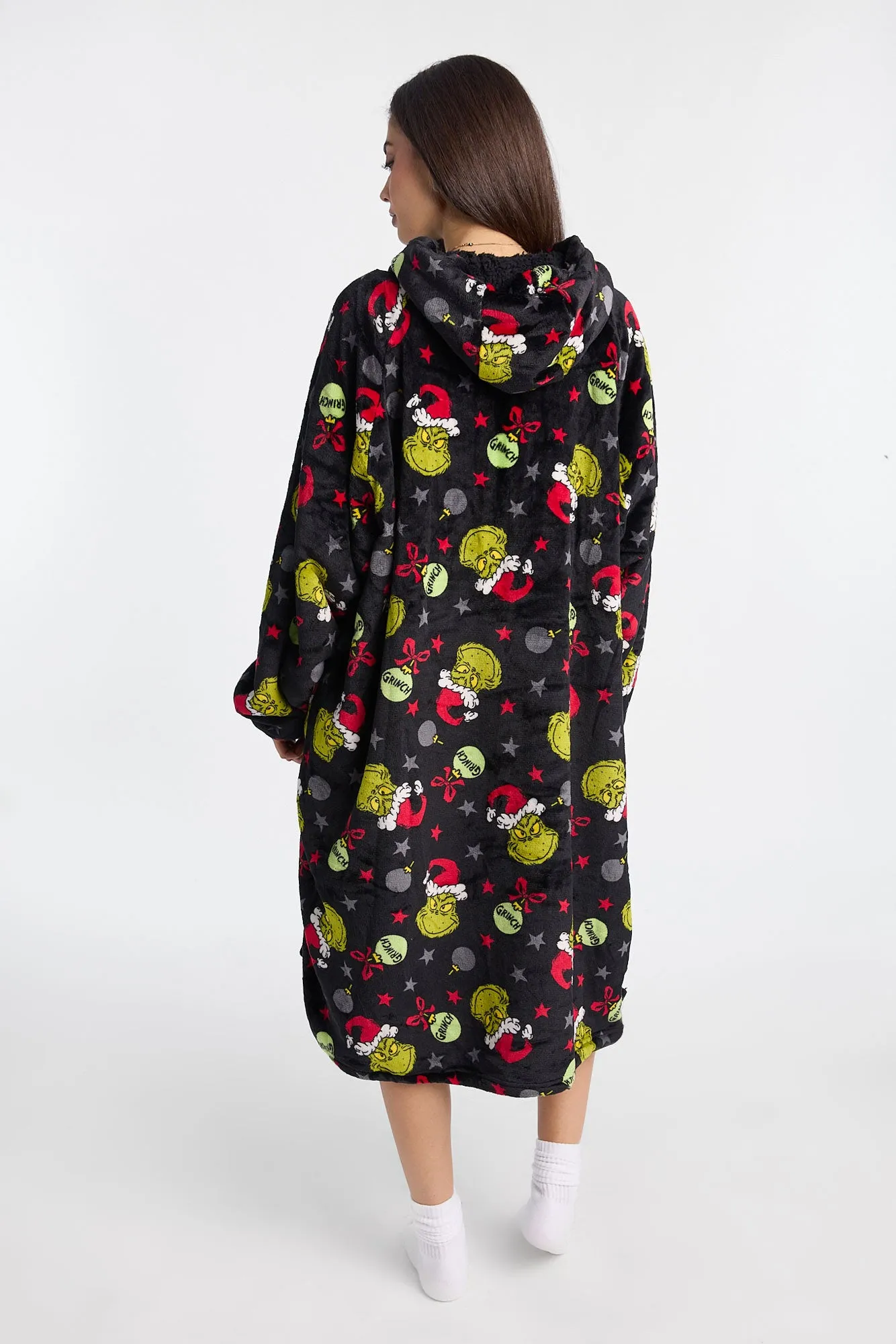 The Grinch Ornaments Printed Oversized Blanket Hoodie sold by Bluenotes product image thumbnail 3
