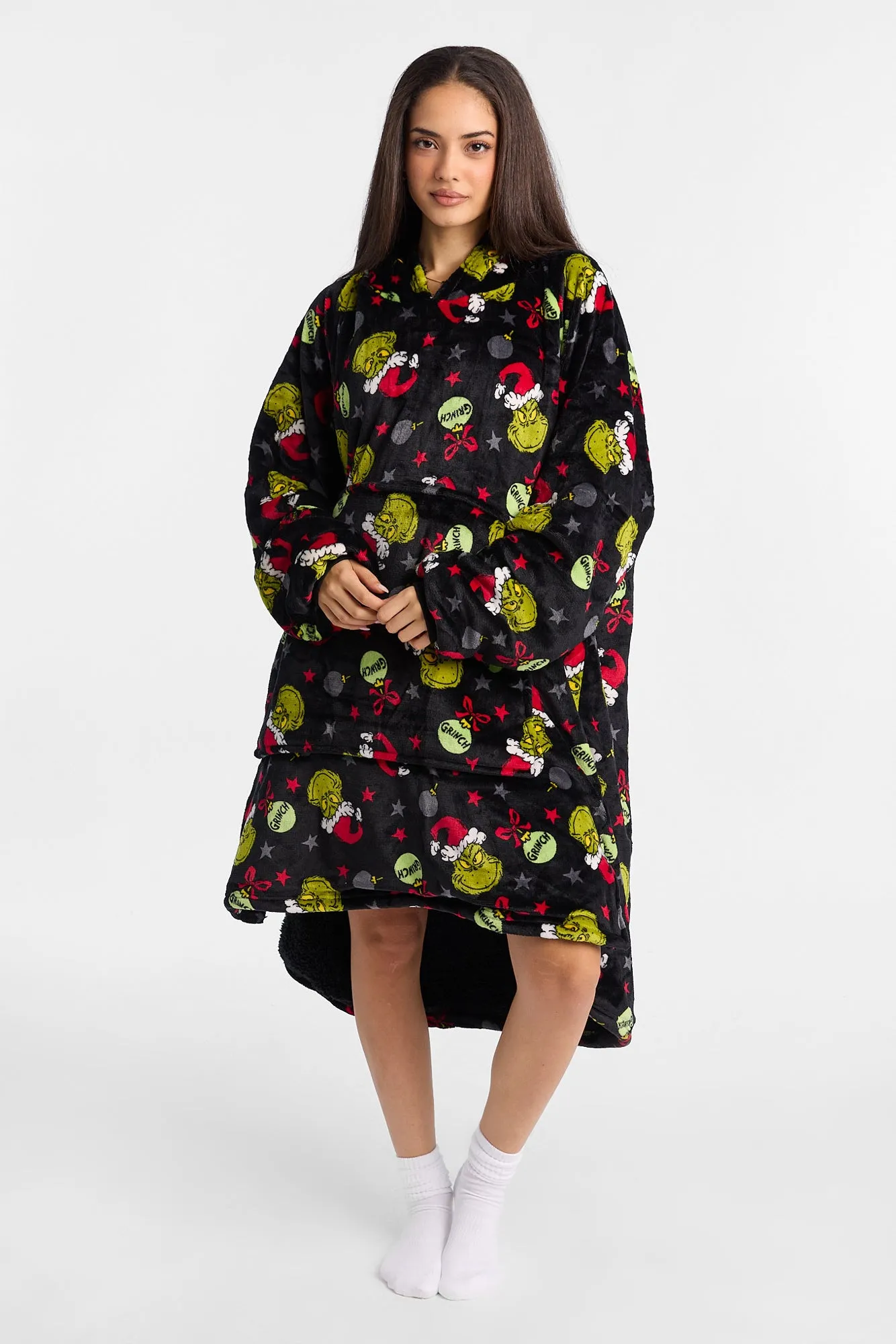 The Grinch Ornaments Printed Oversized Blanket Hoodie sold by Bluenotes