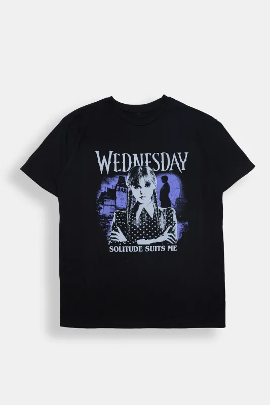 Wednesday Solitude Suits Me Graphic Boyfriend Tee sold by Bluenotes