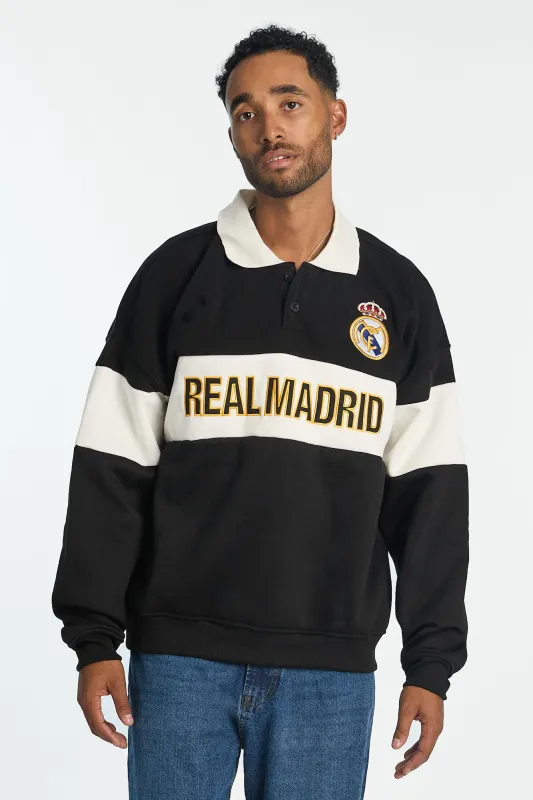 Real Madrid Football Club Colour Block Polo Sweatshirt made by Aeropostale