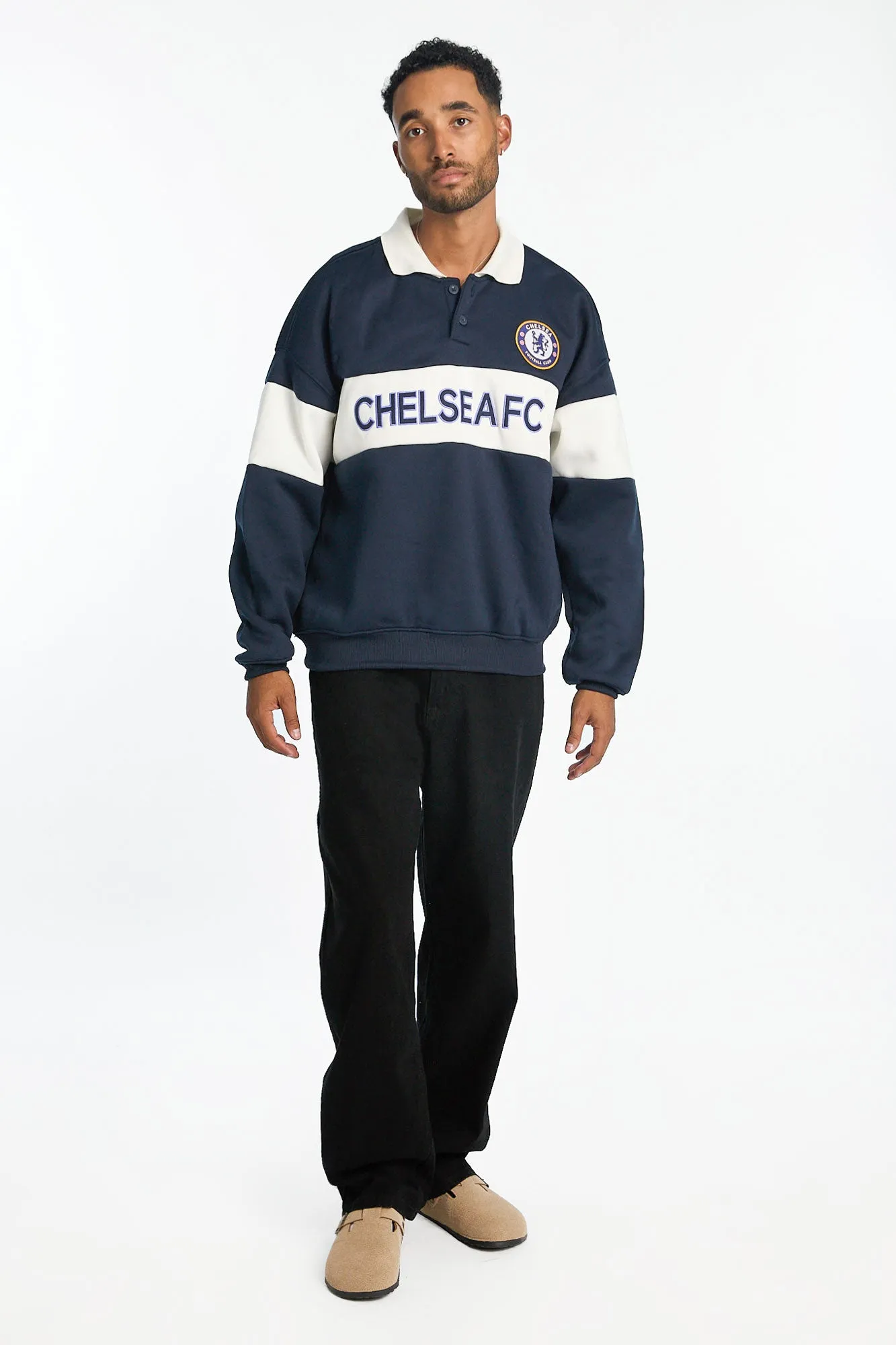 Chelsea Football Club Colour Block Polo Sweatshirt sold by Bluenotes product image thumbnail 4