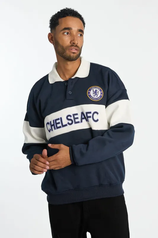 Chelsea Football Club Colour Block Polo Sweatshirt sold by Bluenotes