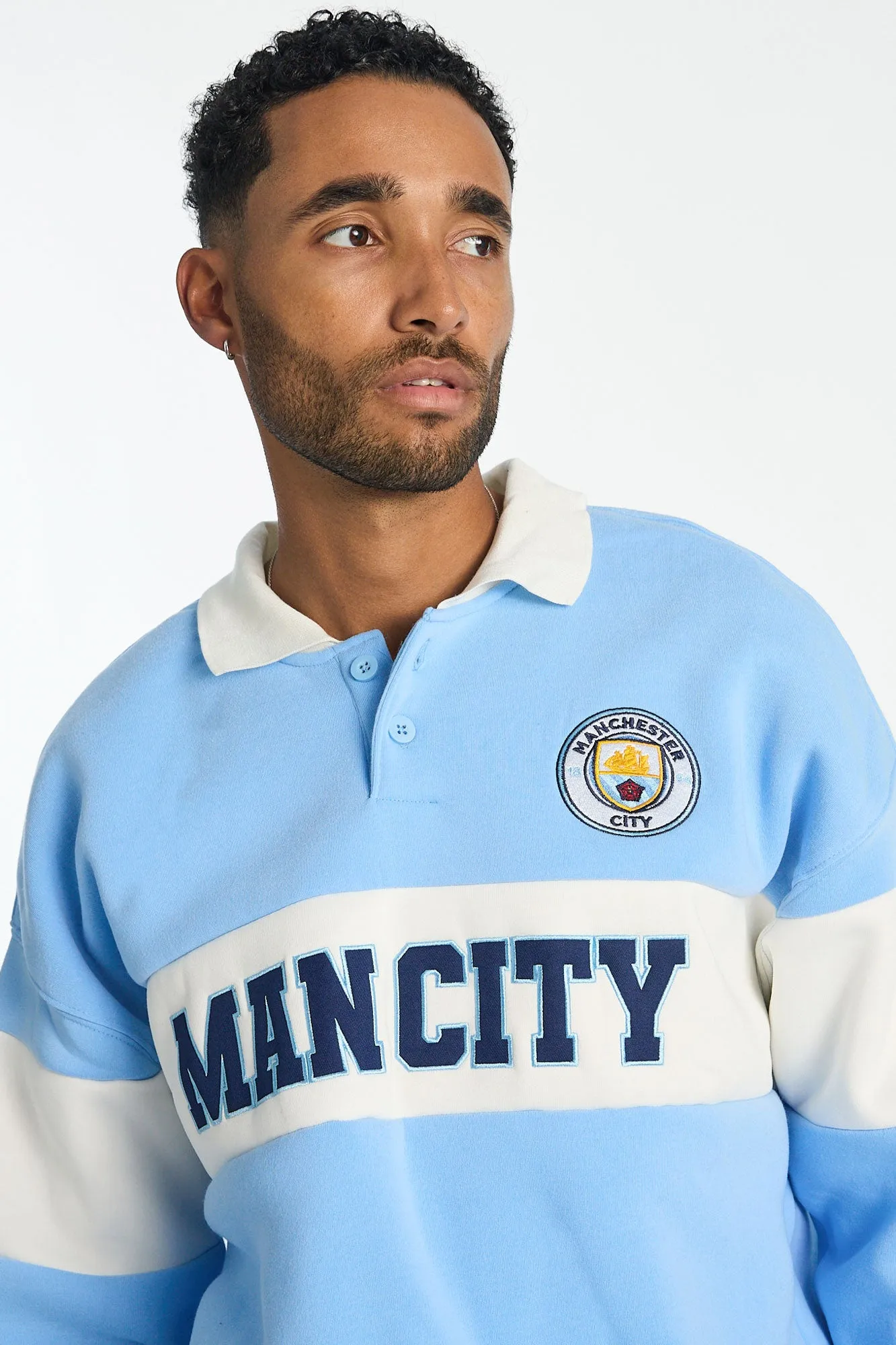 Manchester City Football Club Colour Block Polo Sweatshirt sold by Bluenotes product image thumbnail 2