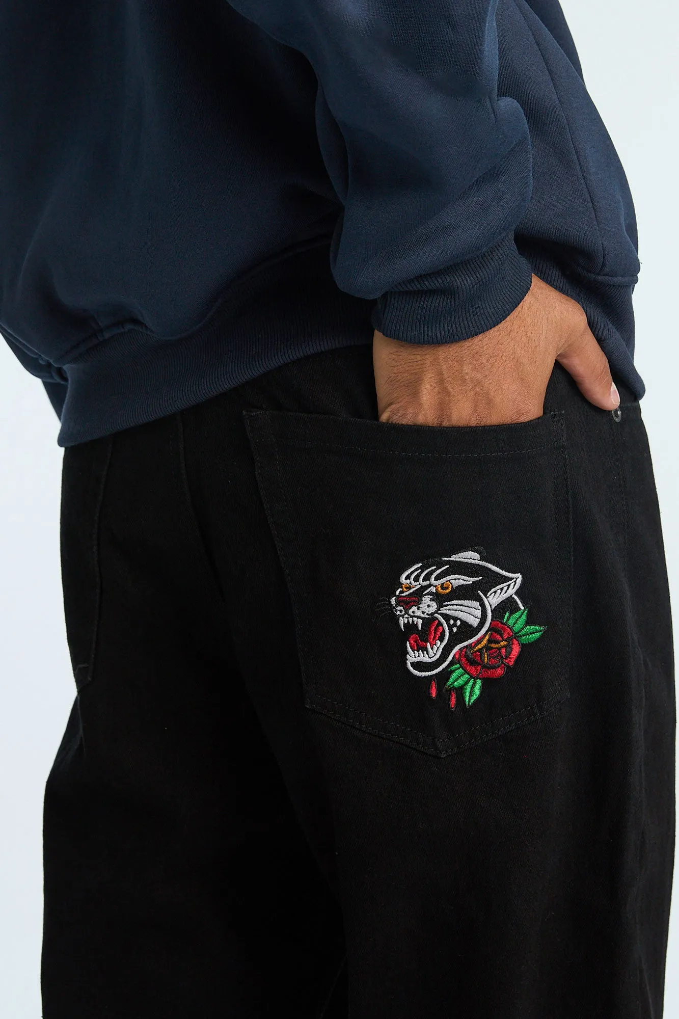 Embroidered Baggy Jeans sold by Bluenotes
