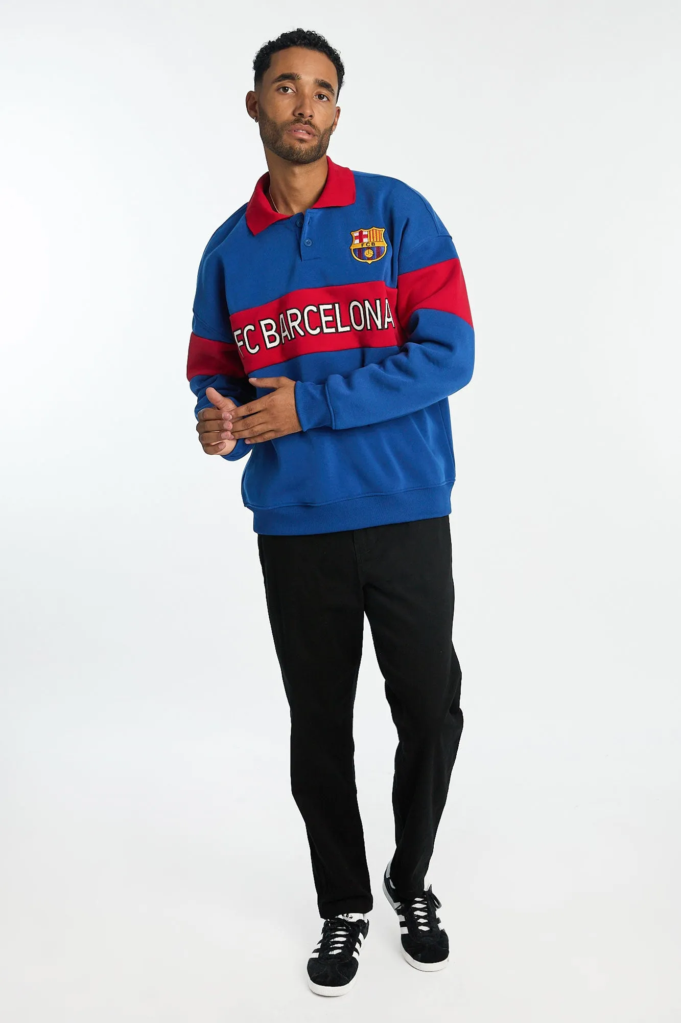 Barcelona Football Club Colour Block Polo Sweatshirt sold by Bluenotes product image thumbnail 4
