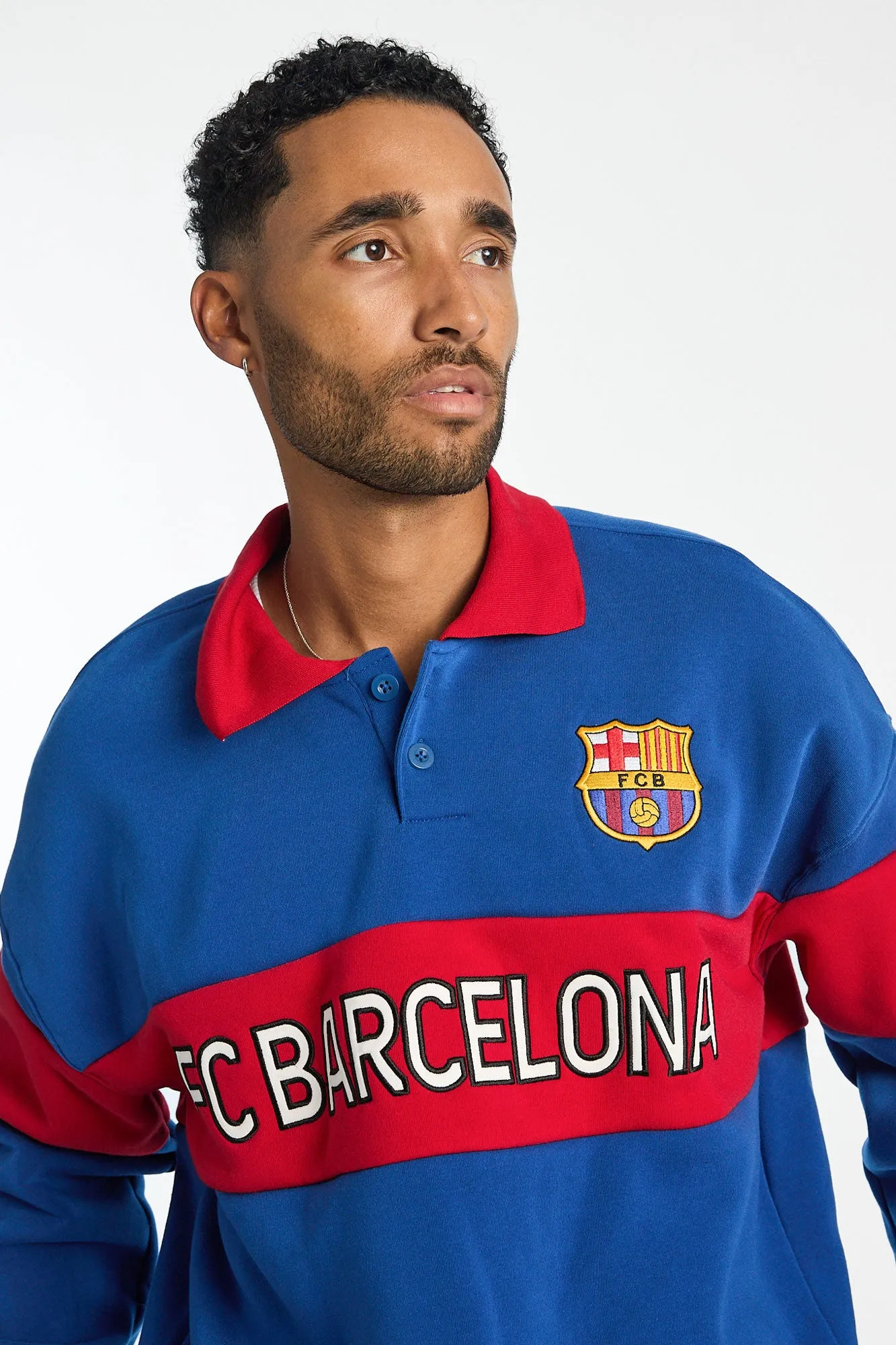 Barcelona Football Club Colour Block Polo Sweatshirt sold by Bluenotes product image thumbnail 2