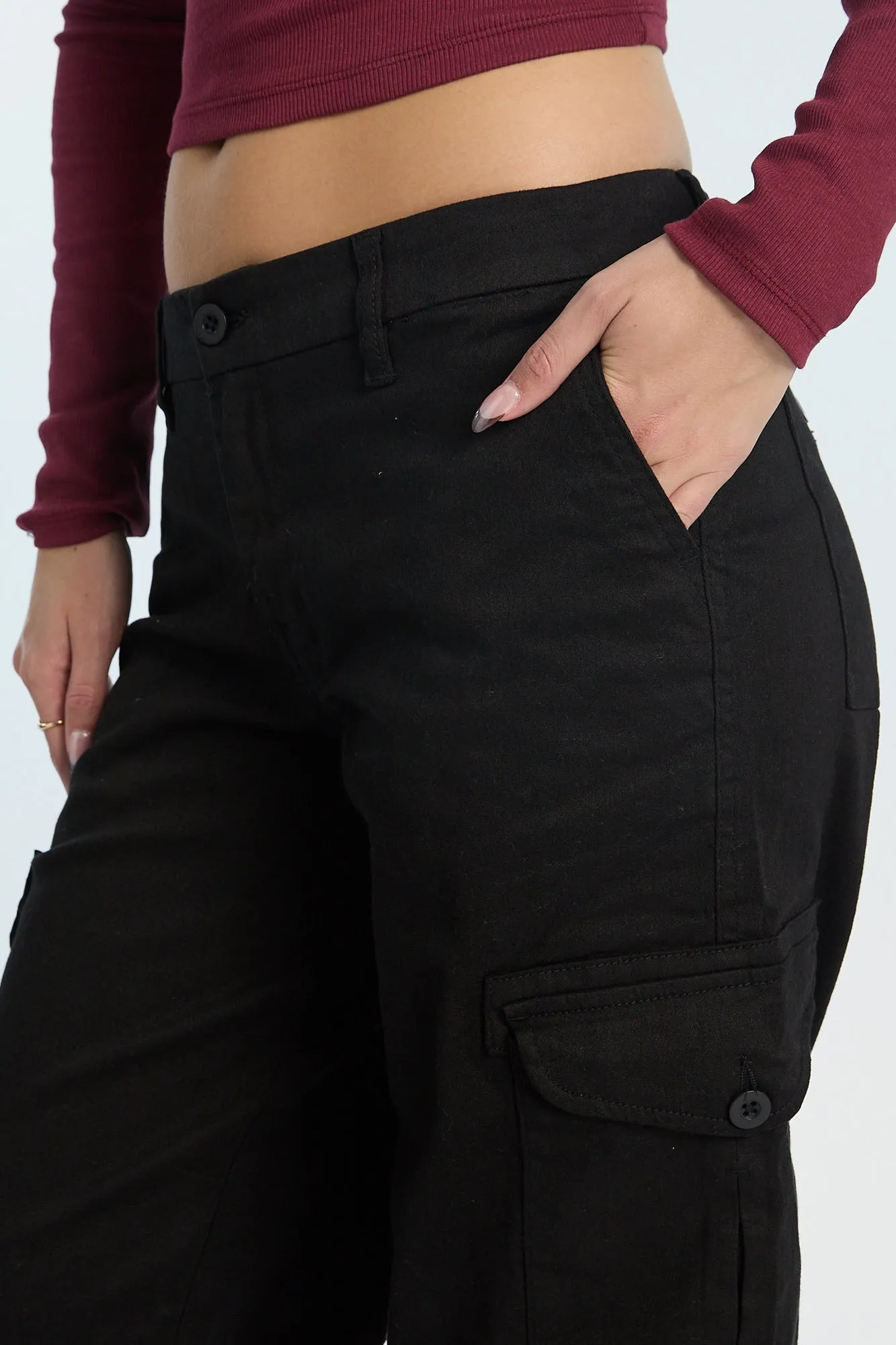 High Rise Baggy Cargo Twill Pants sold by Bluenotes product image thumbnail 3