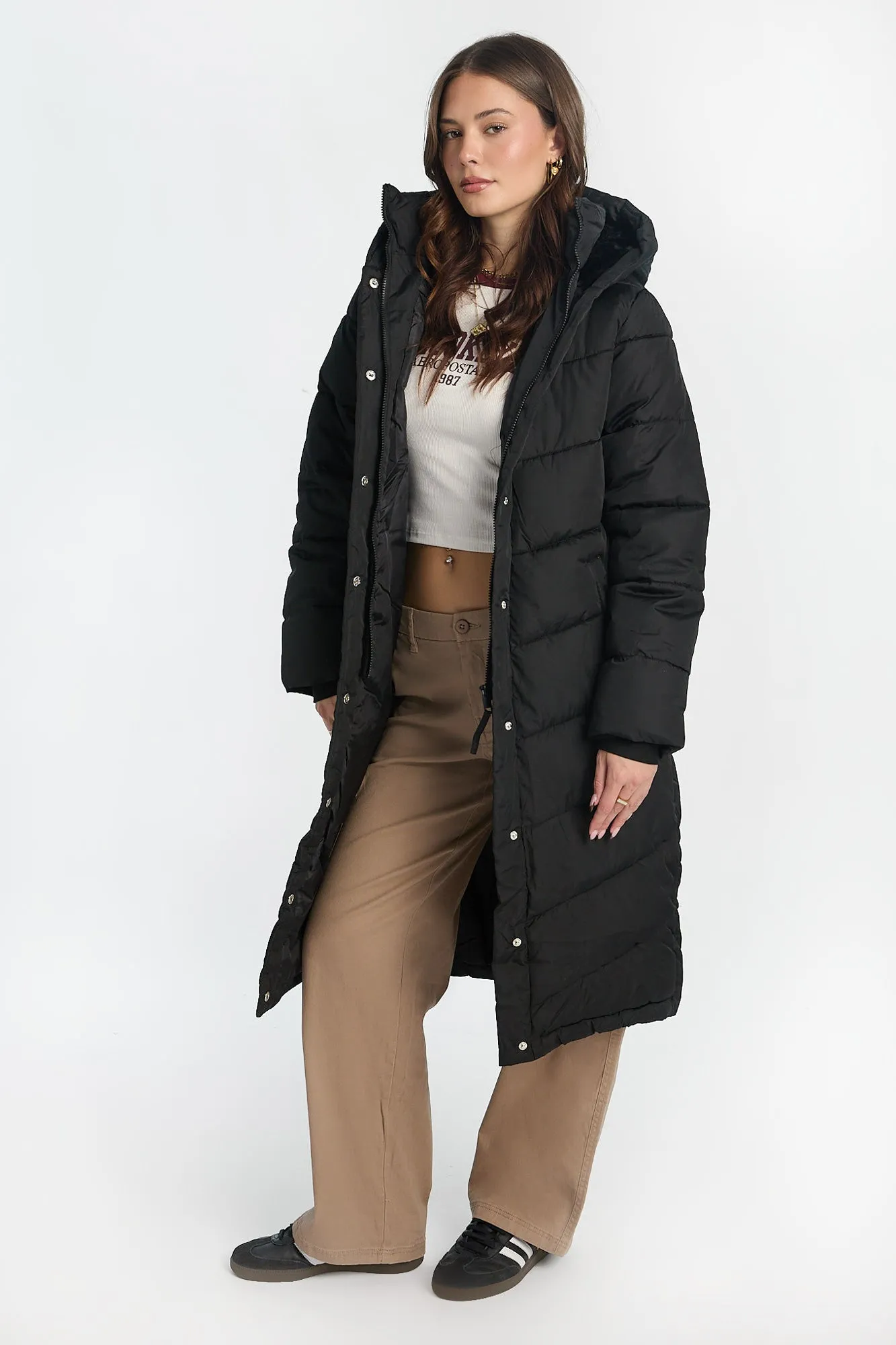 Long Hooded Puffer Jacket sold by Bluenotes product image thumbnail 3