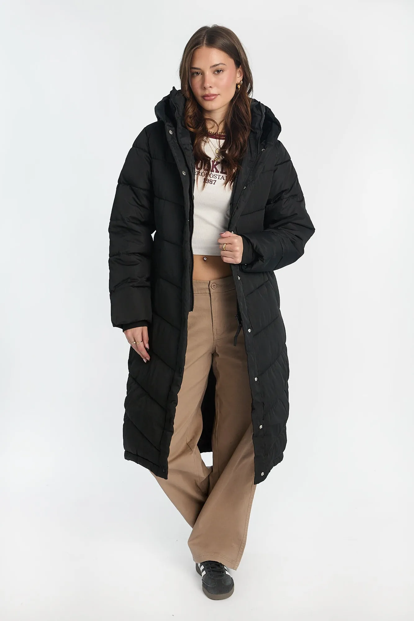 Long Hooded Puffer Jacket sold by Bluenotes product image thumbnail 2