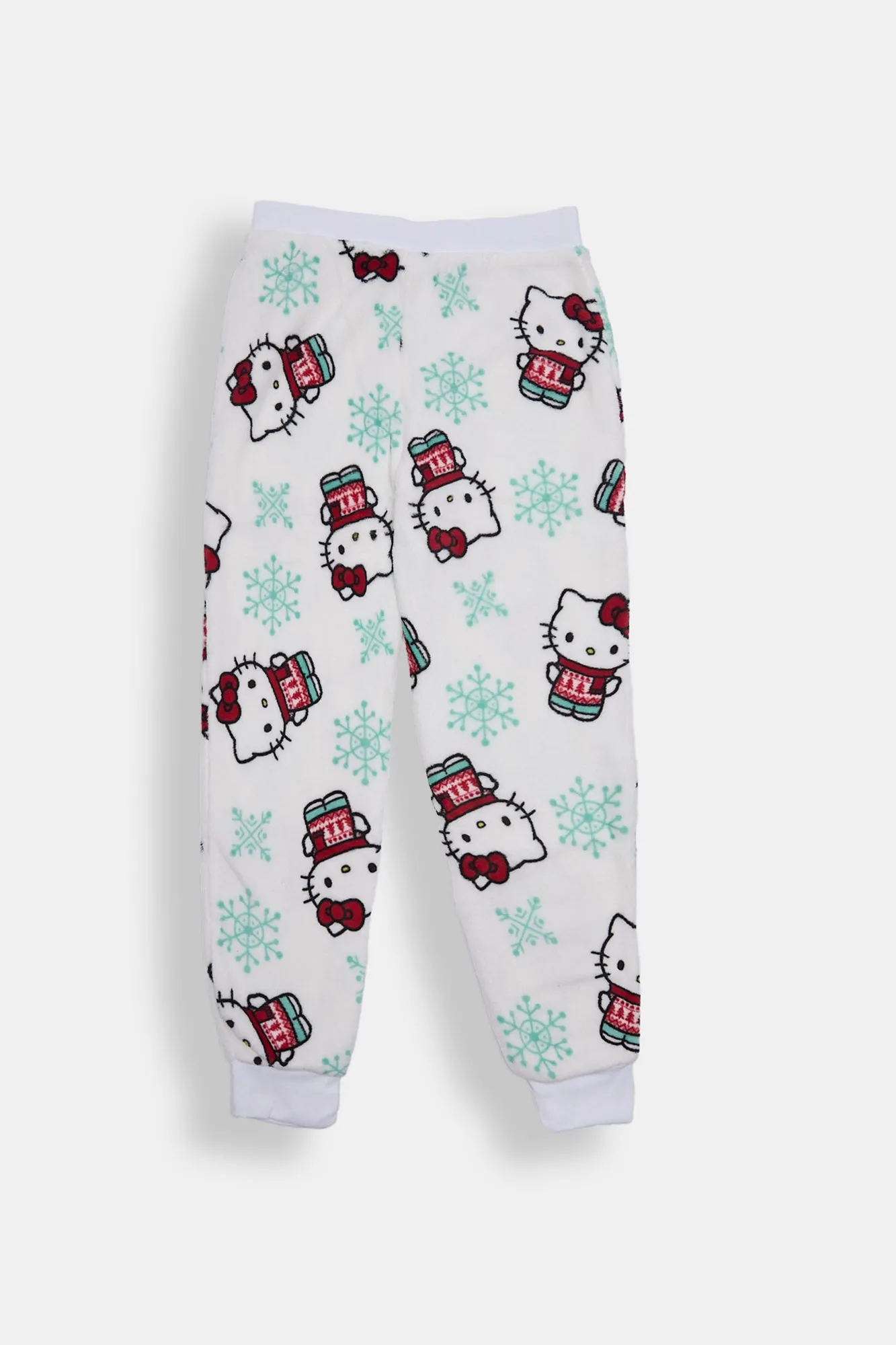 Girls' Hello Kitty Snowflakes Plush Pajama Jogger sold by Bluenotes product image thumbnail 2