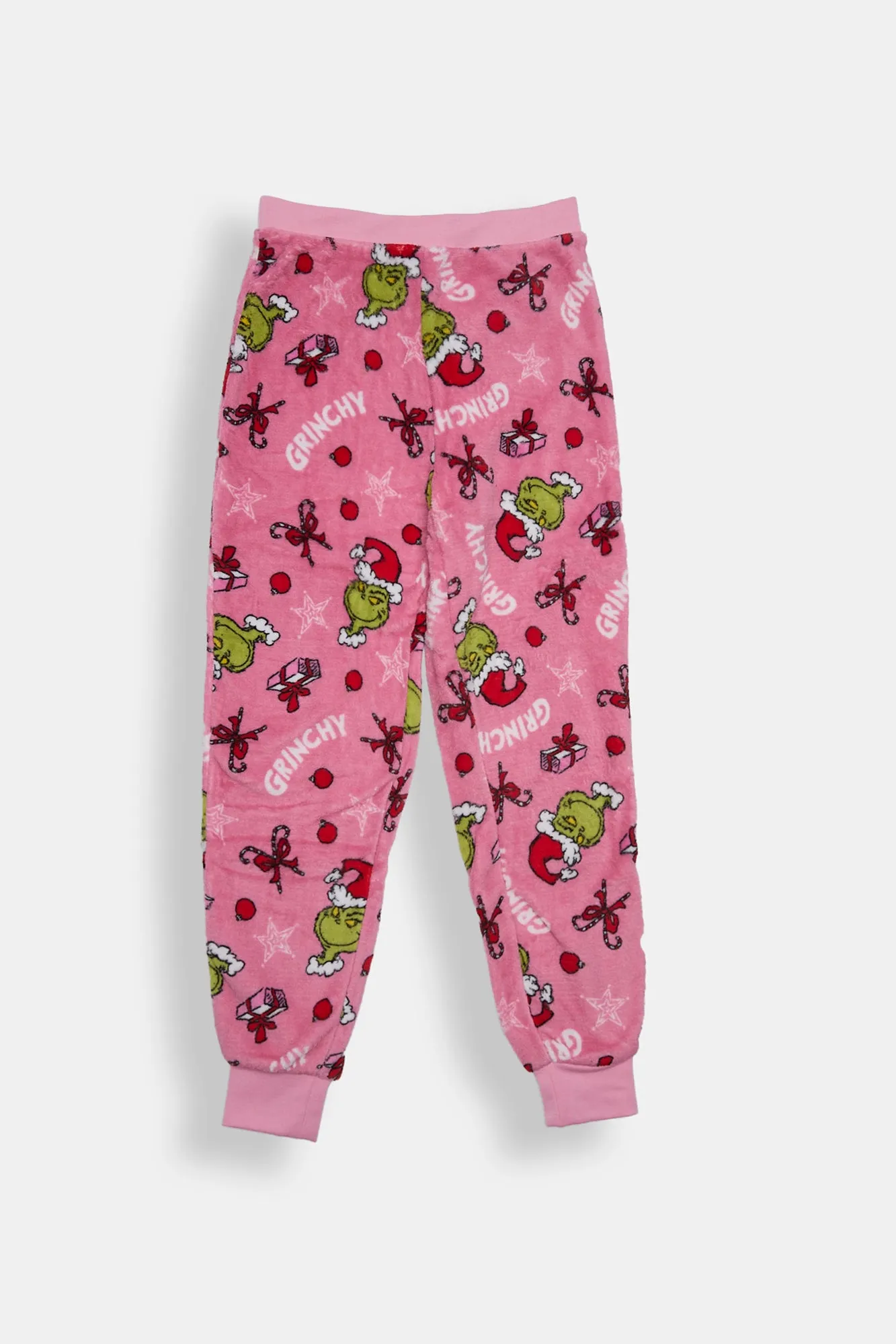Girls' The Grinch Bow Plush Pajama Jogger sold by Bluenotes
