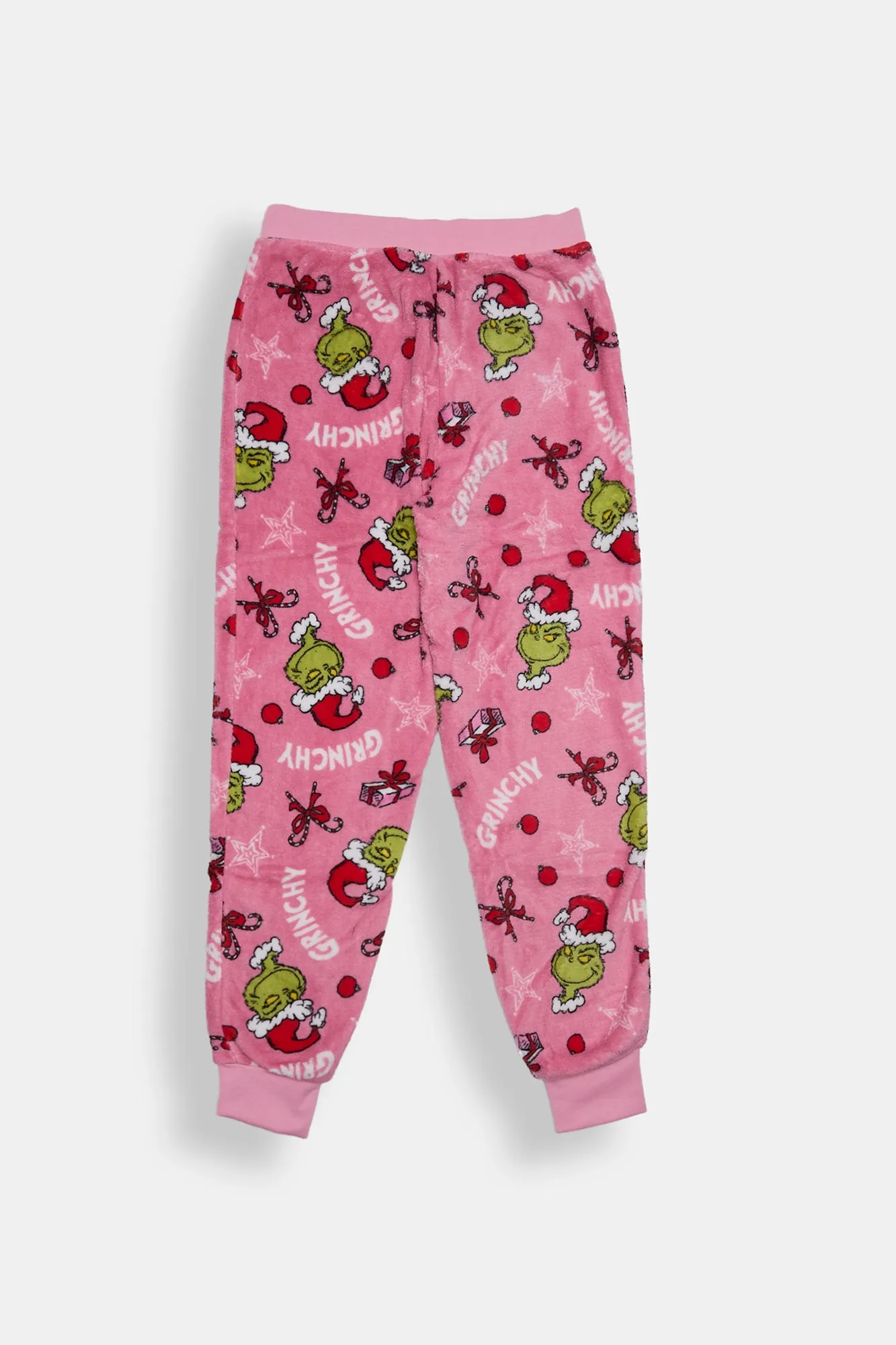 Girls' The Grinch Bow Plush Pajama Jogger sold by Bluenotes product image thumbnail 2