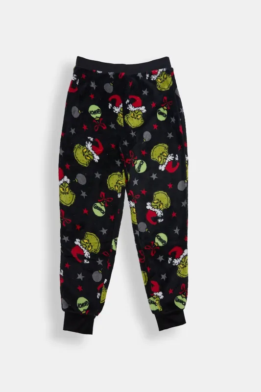 Girls' The Grinch Ornaments Plush Pajama Jogger sold by Bluenotes
