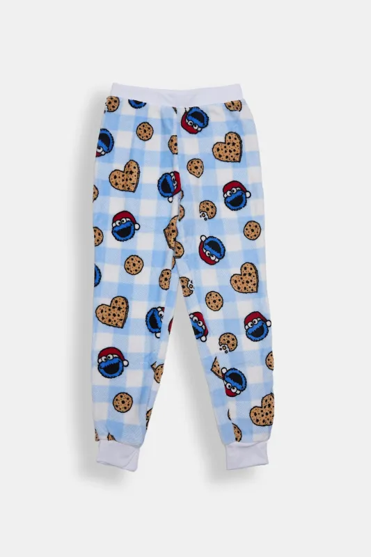Girls' Sesame Street Cookie Monster Plush Pajama Jogger sold by Bluenotes