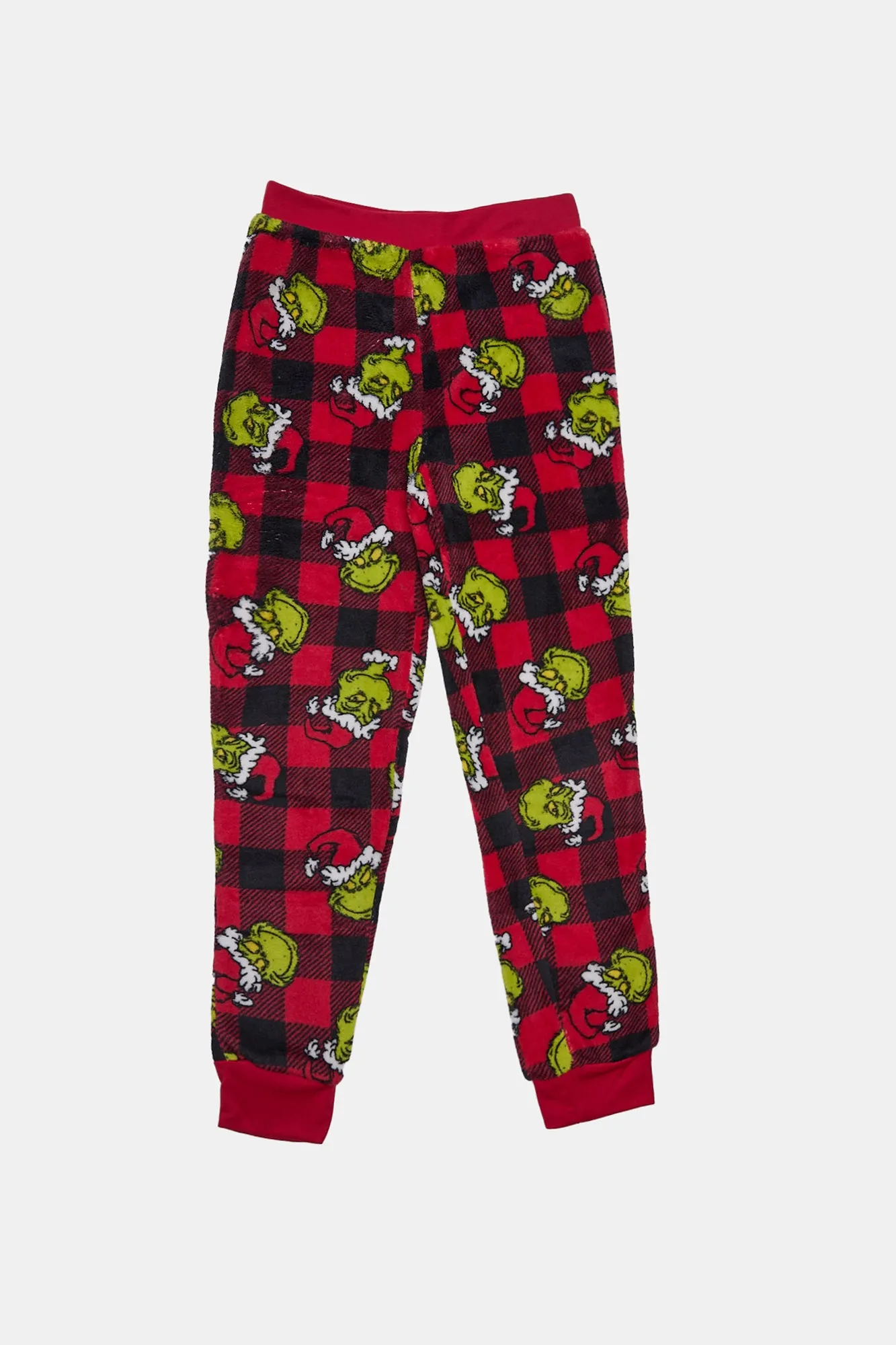 Girls' The Grinch Plaid Plush Pajama Jogger sold by Bluenotes product image thumbnail 2