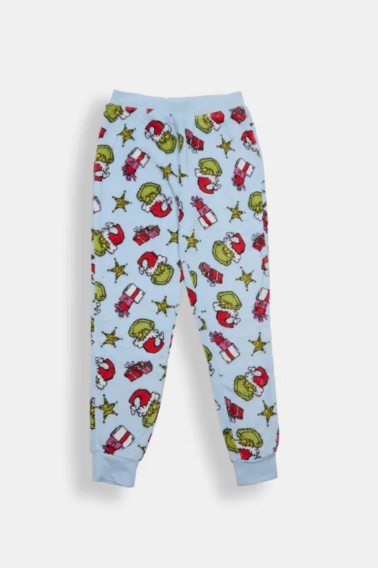 Girls' The Grinch Gift Plush Pajama Jogger sold by Bluenotes
