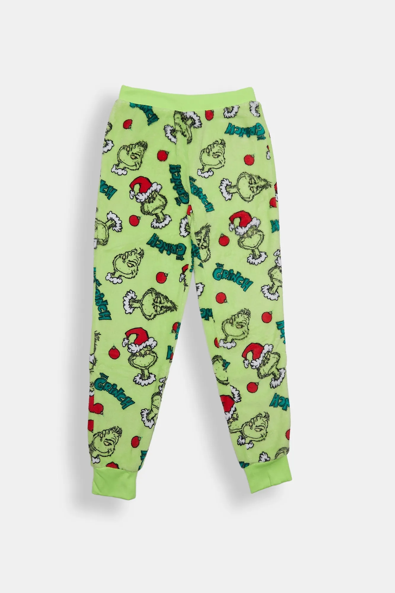 Girls' The Grinch Ornaments Plush Pajama Jogger sold by Bluenotes