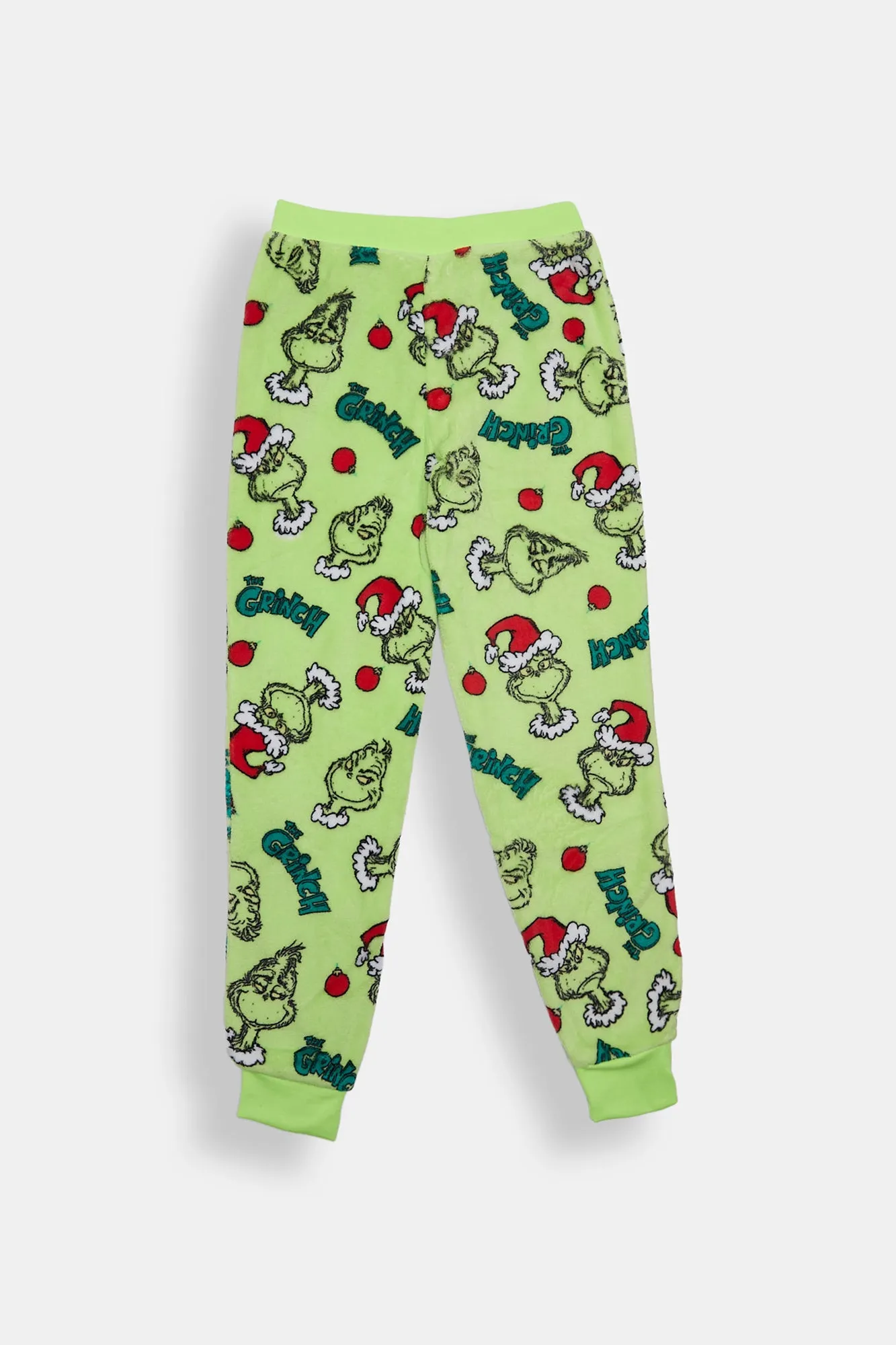 Girls' The Grinch Ornaments Plush Pajama Jogger sold by Bluenotes product image thumbnail 2