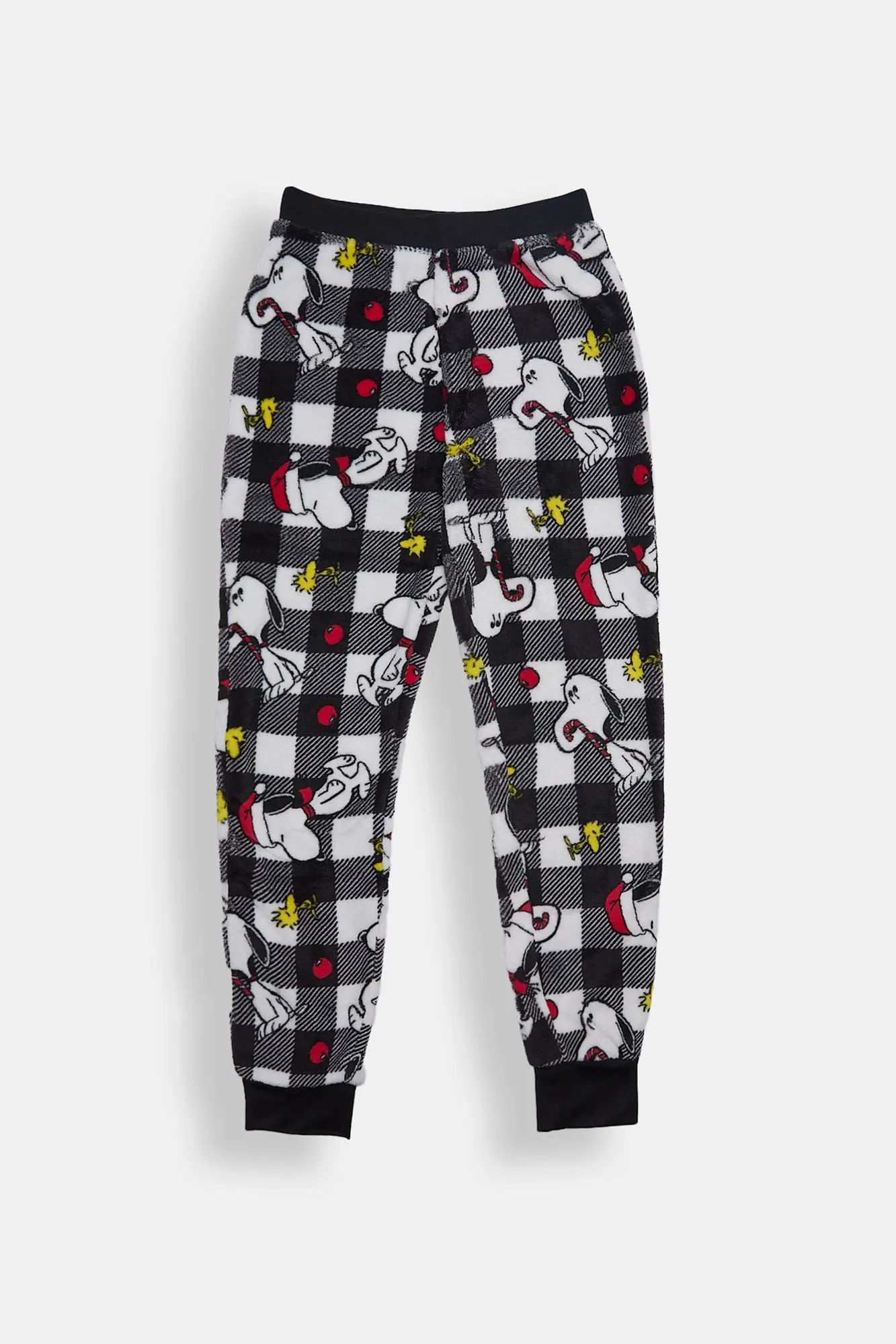 Girls' Peanuts Plaid Plush Pajama Jogger sold by Bluenotes