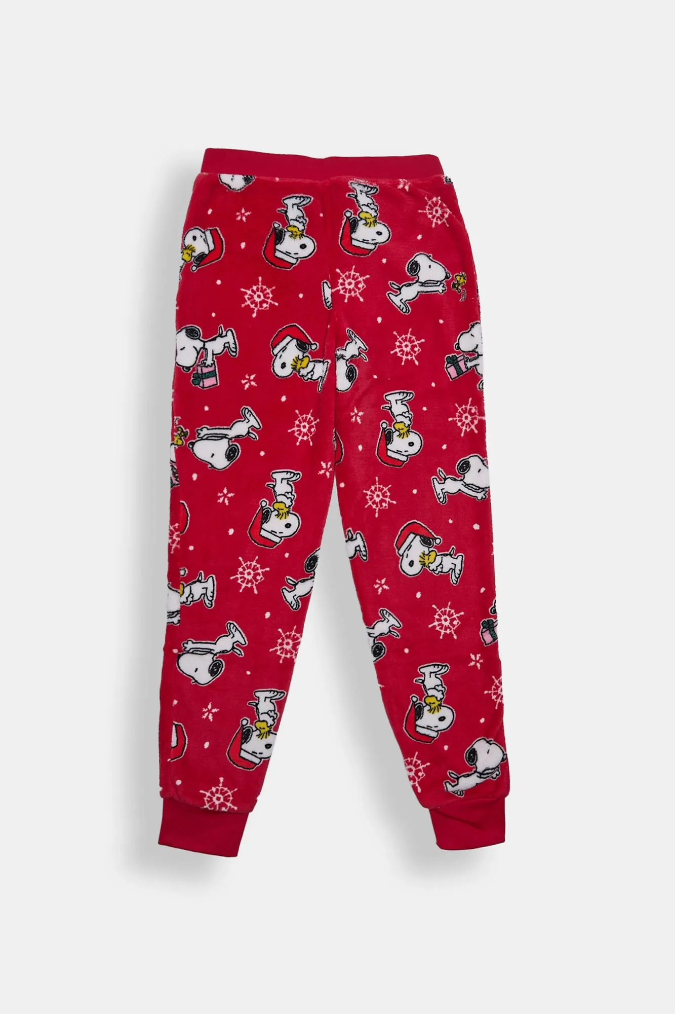 Girls' Peanuts Snoopy Snowflakes Plush Pajama Jogger sold by Bluenotes product image thumbnail 2