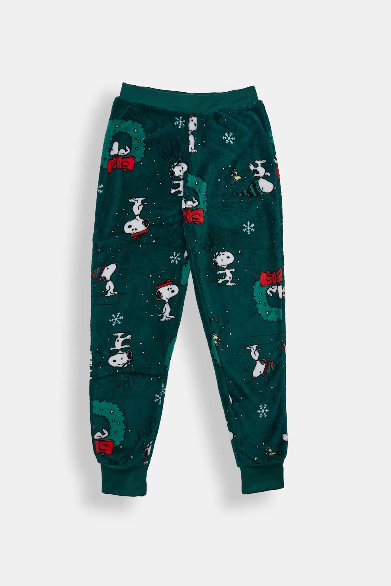 Girls' Peanuts Snoopy Christmas Plush Pajama Jogger sold by Bluenotes
