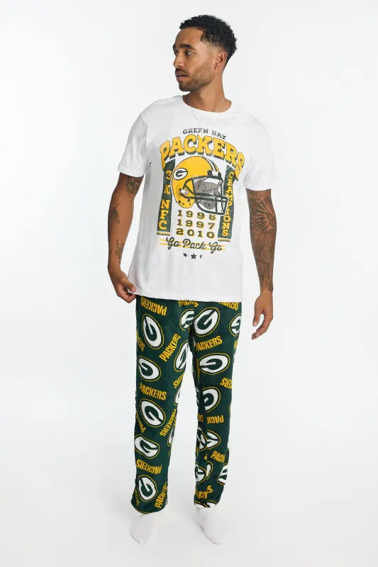 Green Bay Packers Graphic Tee And Plush Pants Pajama 2-Piece Set sold by Bluenotes