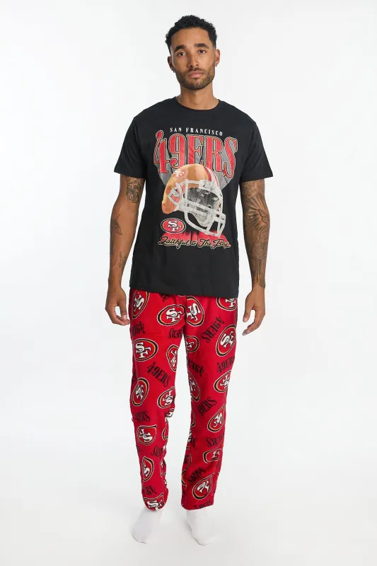 San Francisco 49ers Graphic Tee And Plush Pants Pajama 2-Piece Set sold by Bluenotes