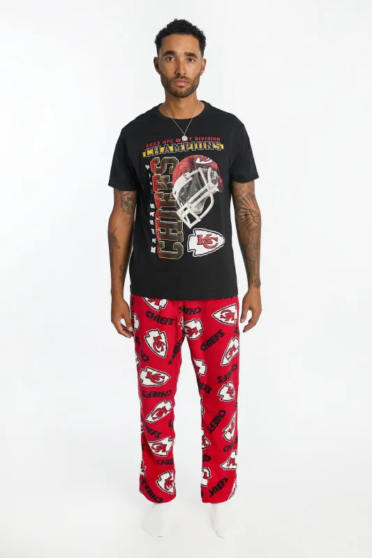 Kansas City Chiefs Graphic Tee And Plush Pants Pajama 2-Piece Set sold by Bluenotes