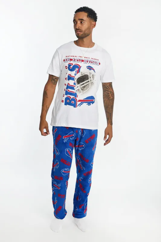 Buffalo Bills Graphic Tee And Plush Pants Pajama 2-Piece Set sold by Bluenotes