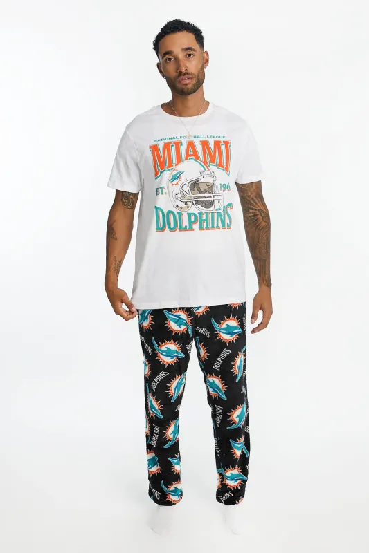 Miami Dolphins Graphic Tee And Plush Pants Pajama 2-Piece Set sold by Bluenotes