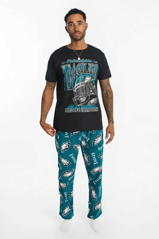 Philadelphia Eagles Graphic Tee And Plush Pants Pajama 2-Piece Set sold by Bluenotes