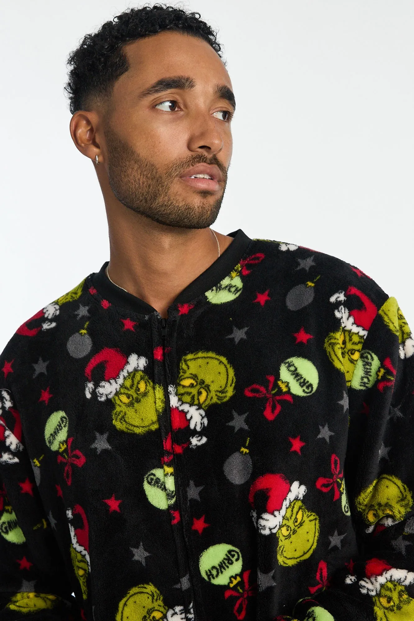 The Grinch Ornaments Printed Plush Crew Neck Onesie sold by Bluenotes product image thumbnail 3