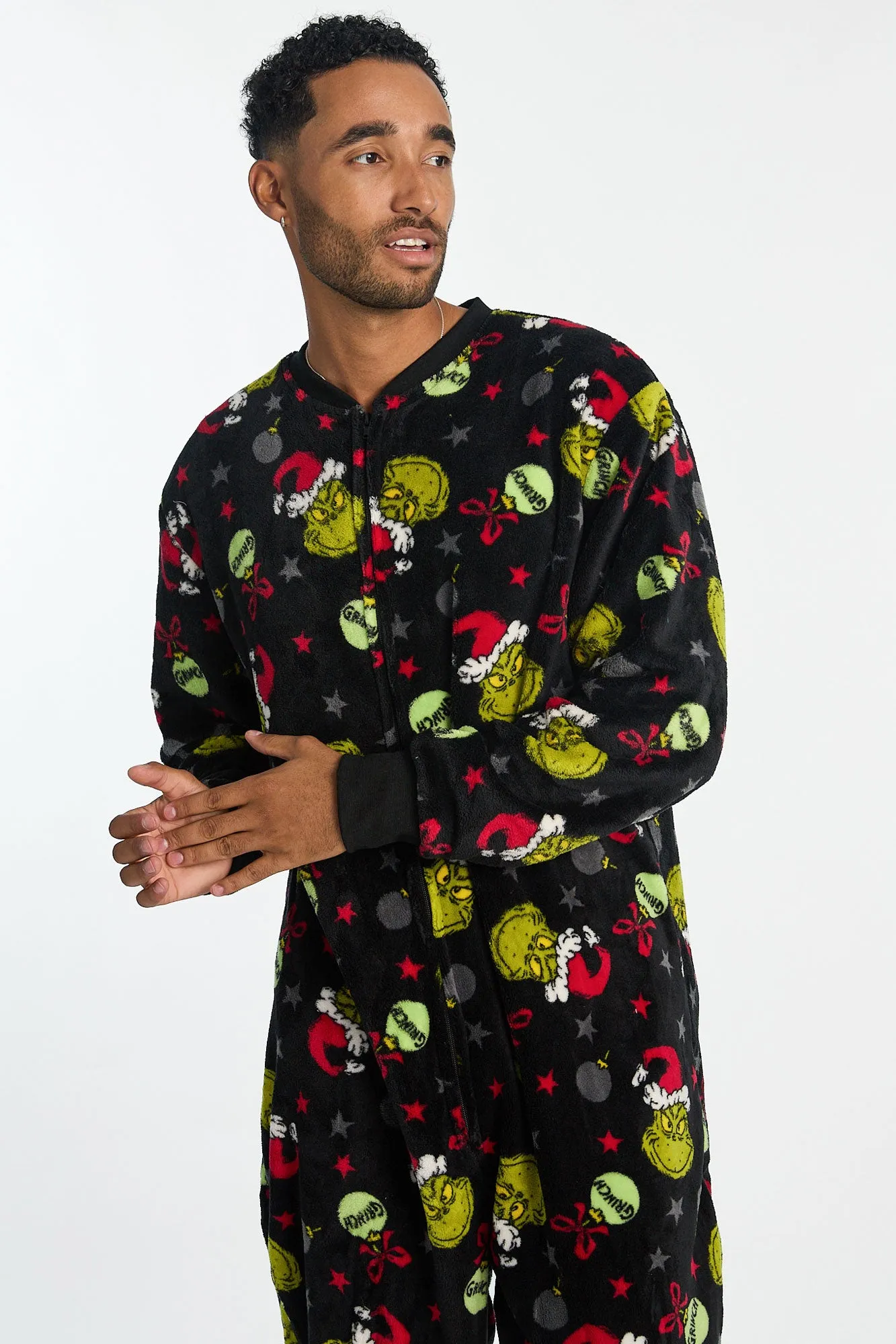 The Grinch Ornaments Printed Plush Crew Neck Onesie sold by Bluenotes product image thumbnail 2