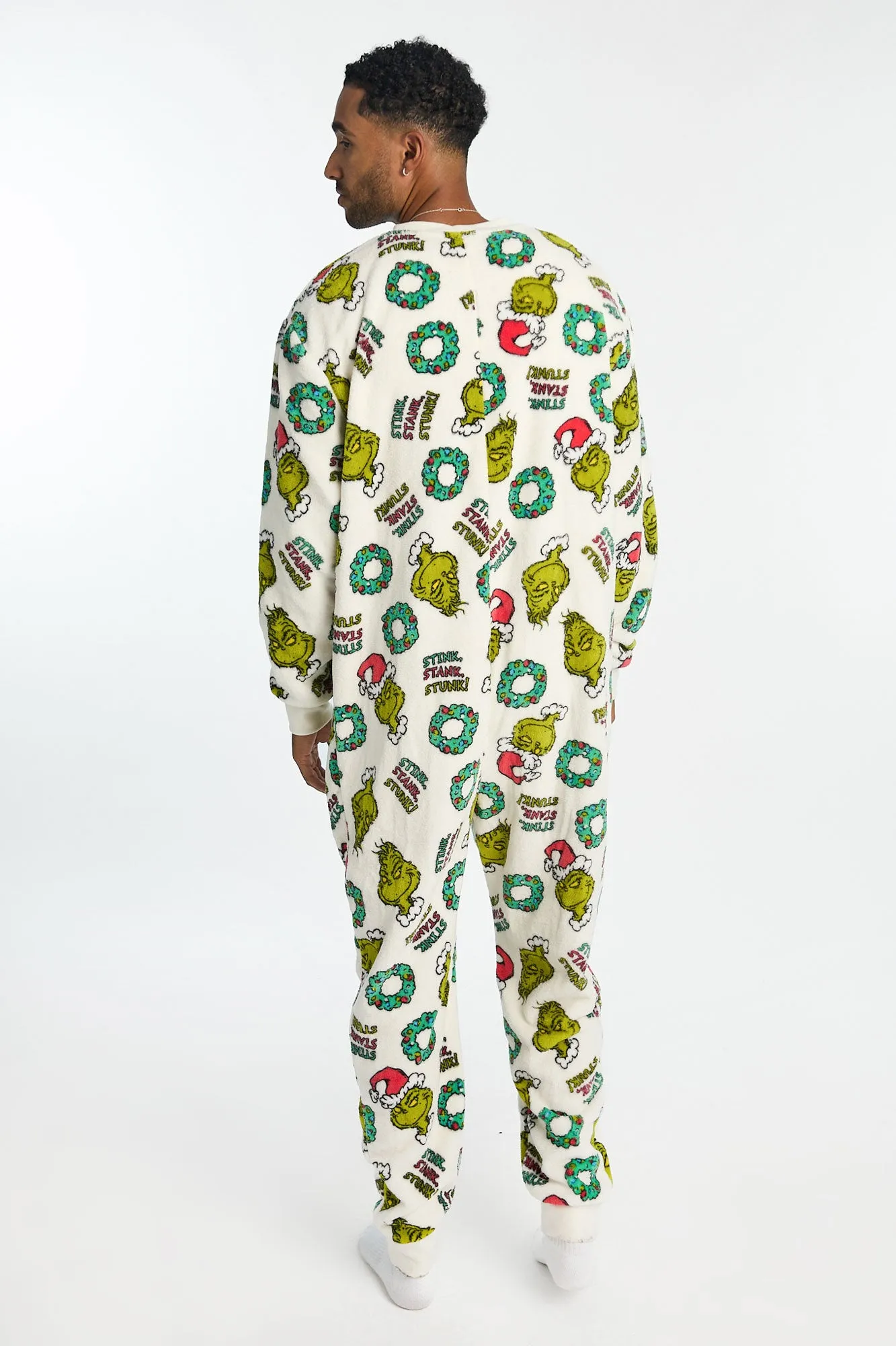 The Grinch Stink Stank Stunk Printed Crew Neck Plush Onesie sold by Bluenotes product image thumbnail 4