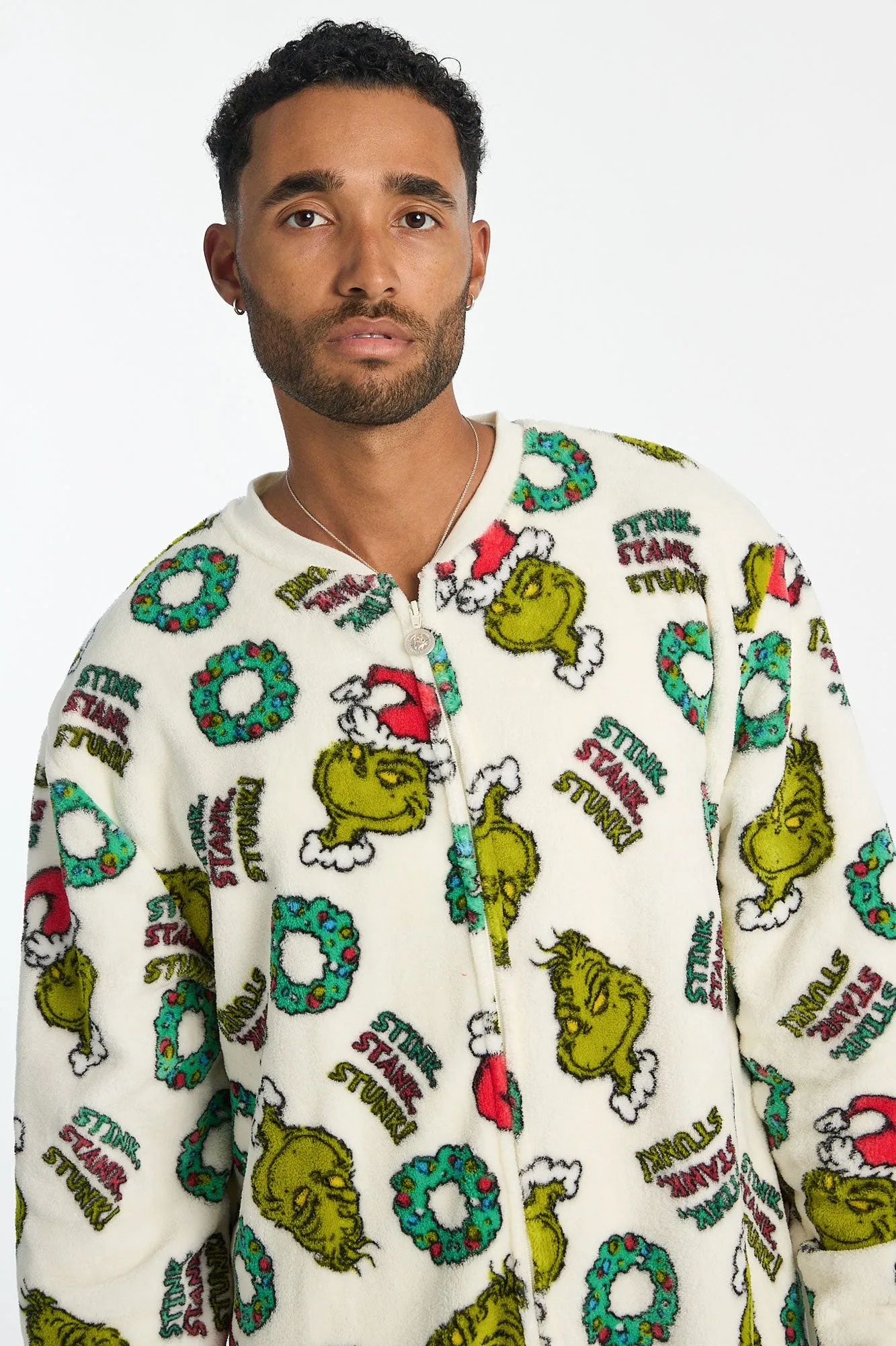 The Grinch Stink Stank Stunk Printed Crew Neck Plush Onesie sold by Bluenotes product image thumbnail 3