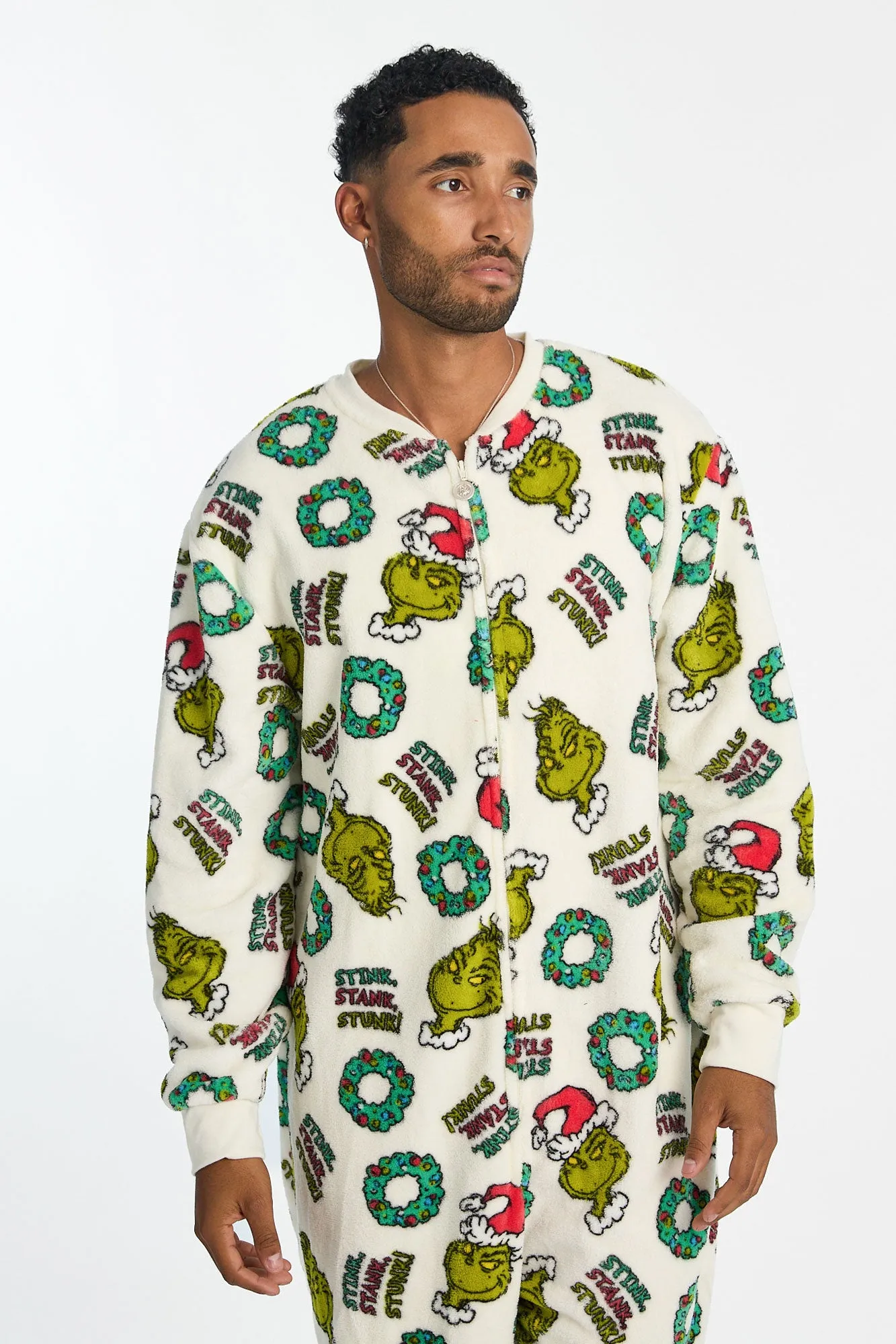 The Grinch Stink Stank Stunk Printed Crew Neck Plush Onesie sold by Bluenotes product image thumbnail 2