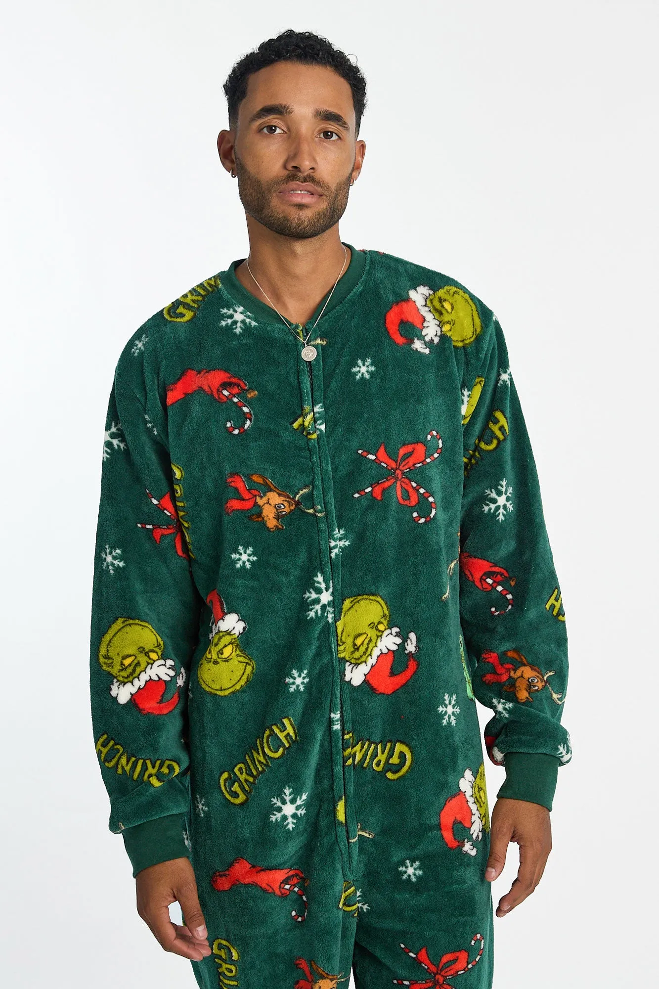 The Grinch Snowflakes Printed Plush Crew Neck Onesie sold by Bluenotes product image thumbnail 2