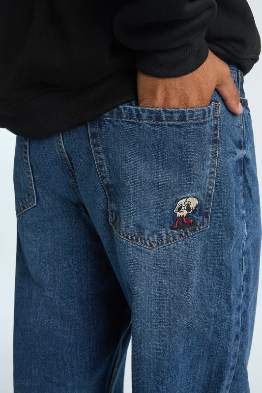 Embroidered Baggy Jeans sold by Bluenotes