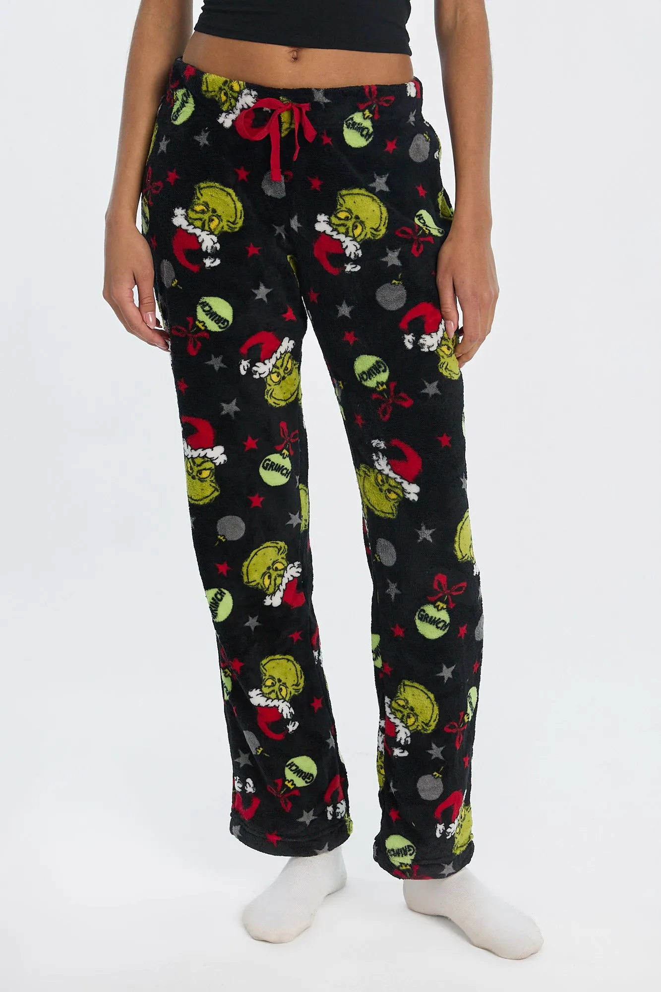 The Grinch Ornaments Plush Pajama Pants sold by Bluenotes