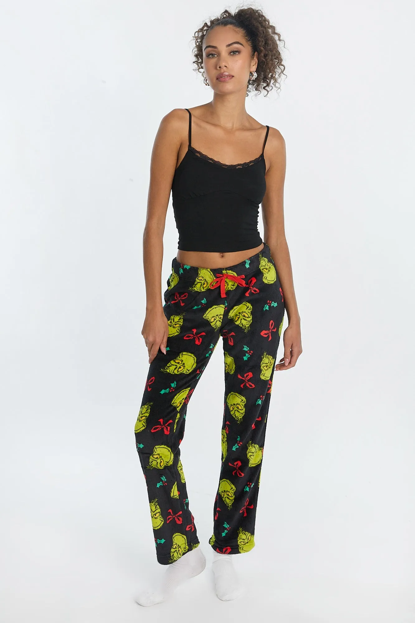 The Grinch Bow Plush Pajama Pants sold by Bluenotes product image thumbnail 4