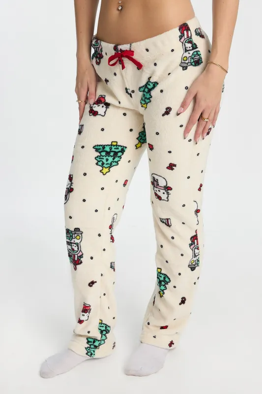 Hello Kitty Christmas Tree Plush Pajama Pants sold by Bluenotes