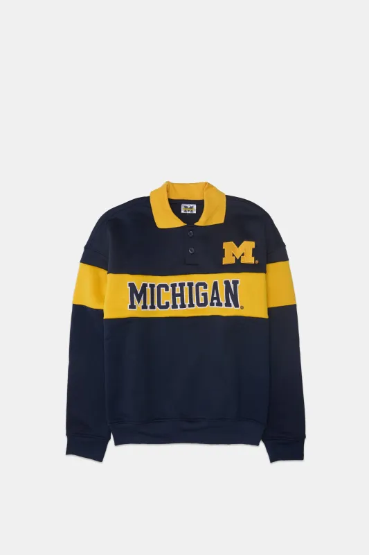 Boys' Michigan M Colour Block Polo Sweatshirt sold by Bluenotes