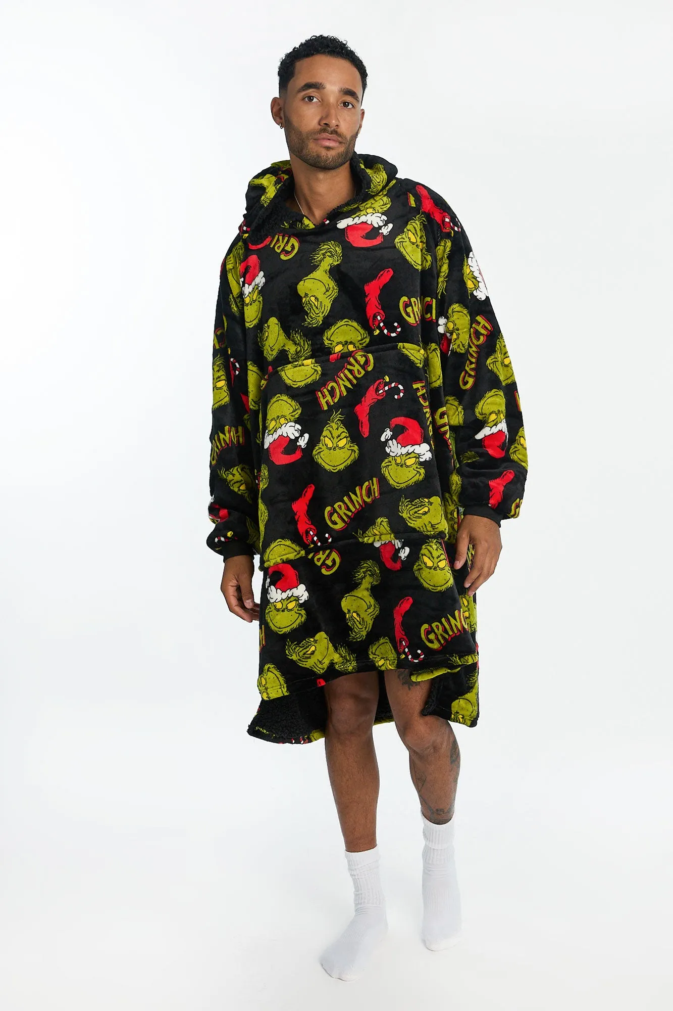 The Grinch Printed Oversized Blanket Hoodie sold by Bluenotes