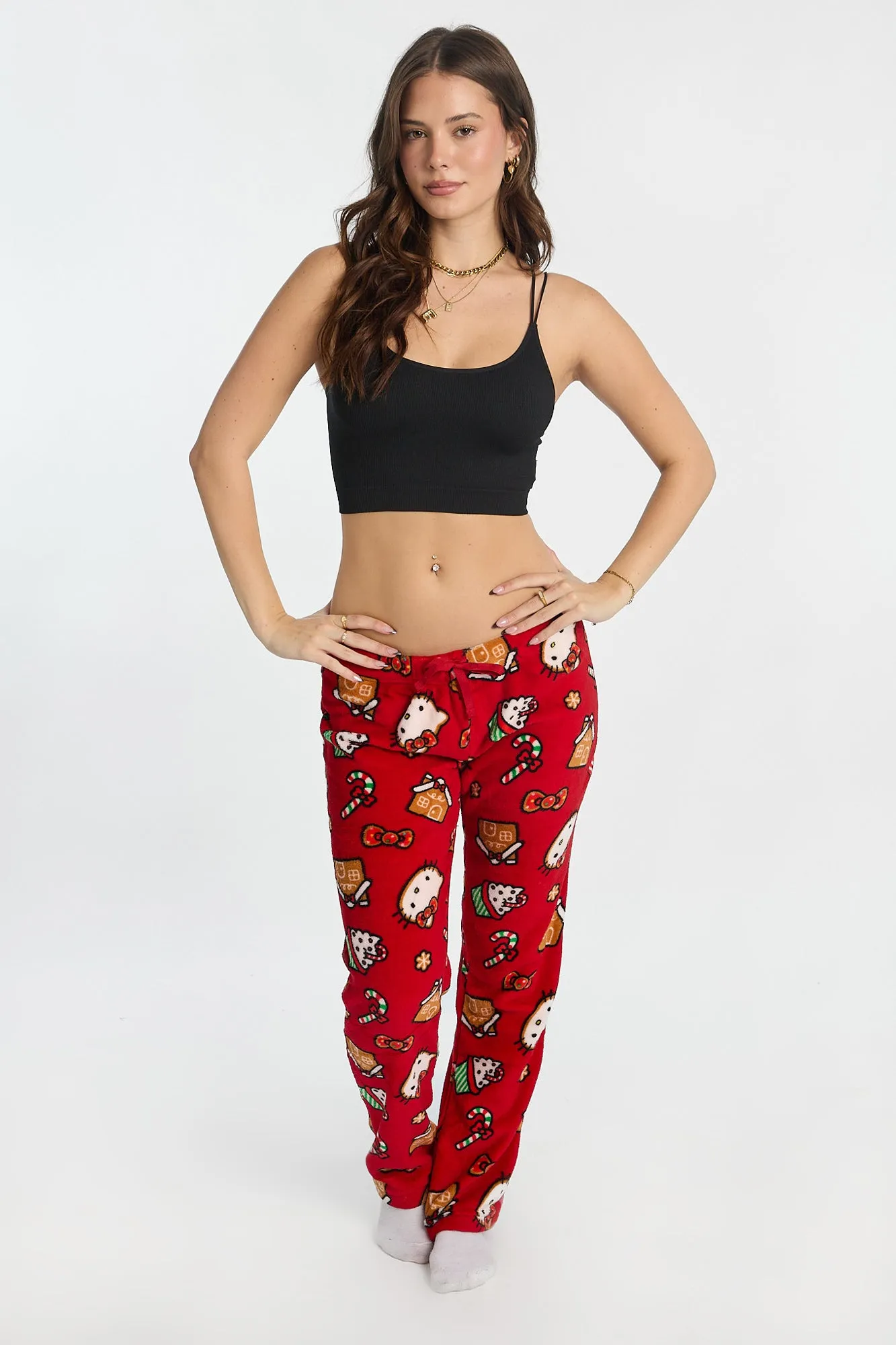 Hello Kitty Candy Cane Plush Pajama Pants sold by Bluenotes product image thumbnail 4