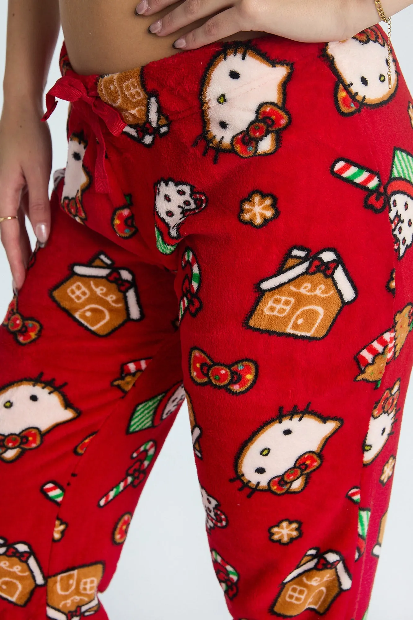 Hello Kitty Candy Cane Plush Pajama Pants sold by Bluenotes product image thumbnail 2
