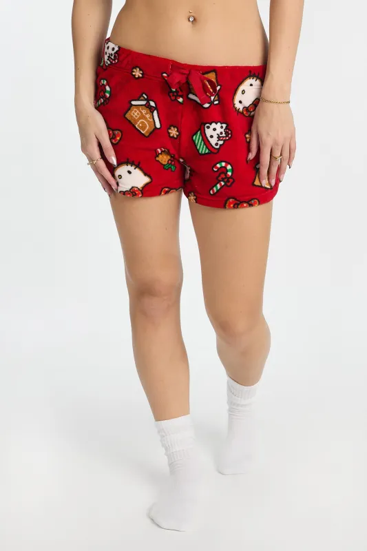 Hello Kitty Candy Cane Plush Pajama Shorts sold by Bluenotes