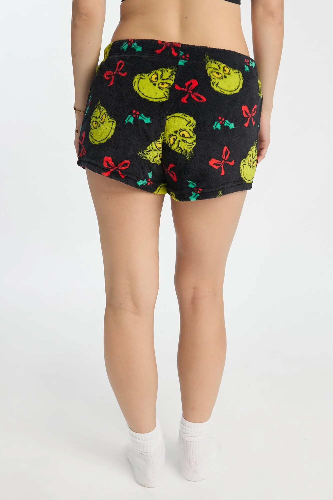 The Grinch Bow Plush Pajama Shorts sold by Bluenotes product image thumbnail 3