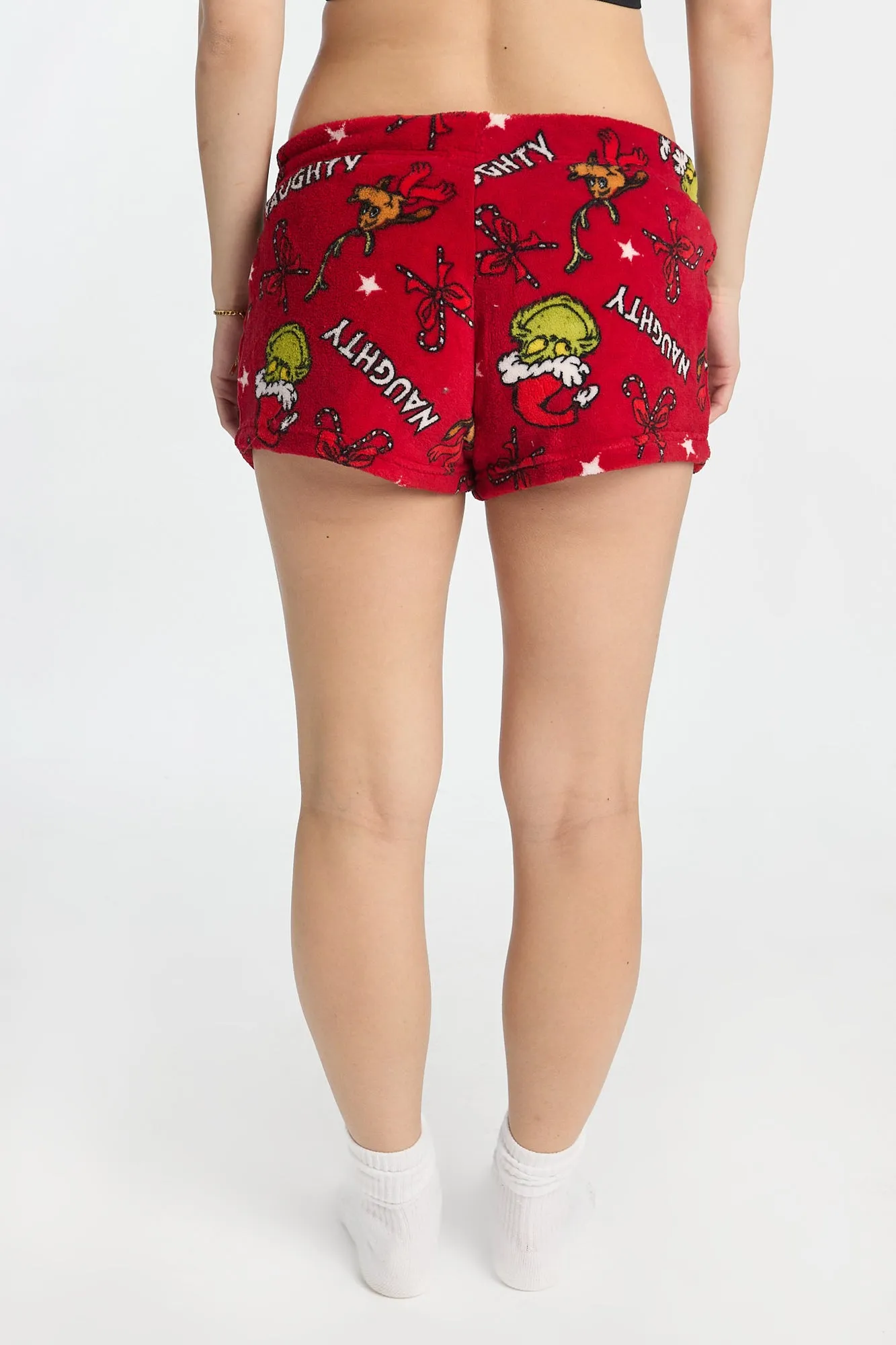 The Grinch Naughty Or Nice Plush Pajama Shorts sold by Bluenotes product image thumbnail 3